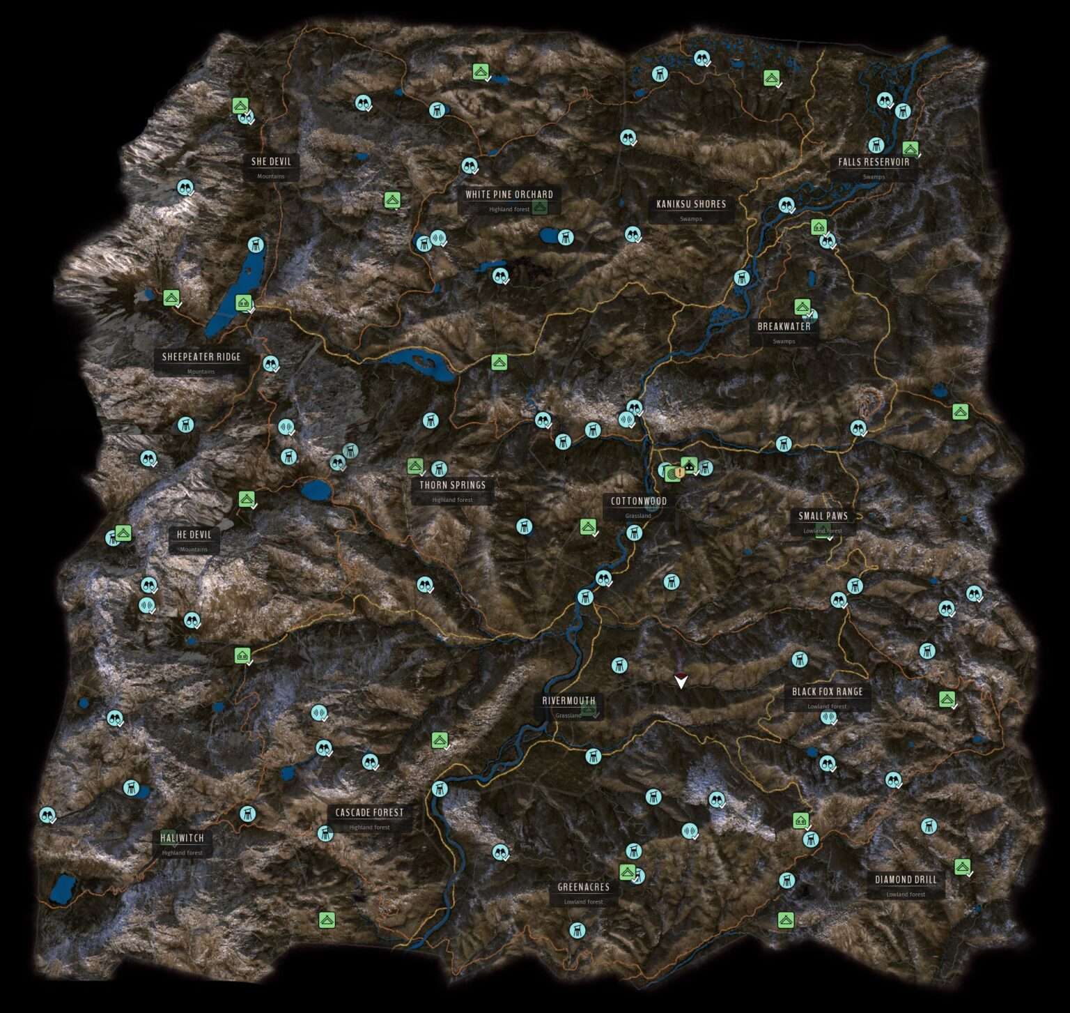 Way of the Hunter - Maps (Campsites, Photo Spots, Hunting Stands)