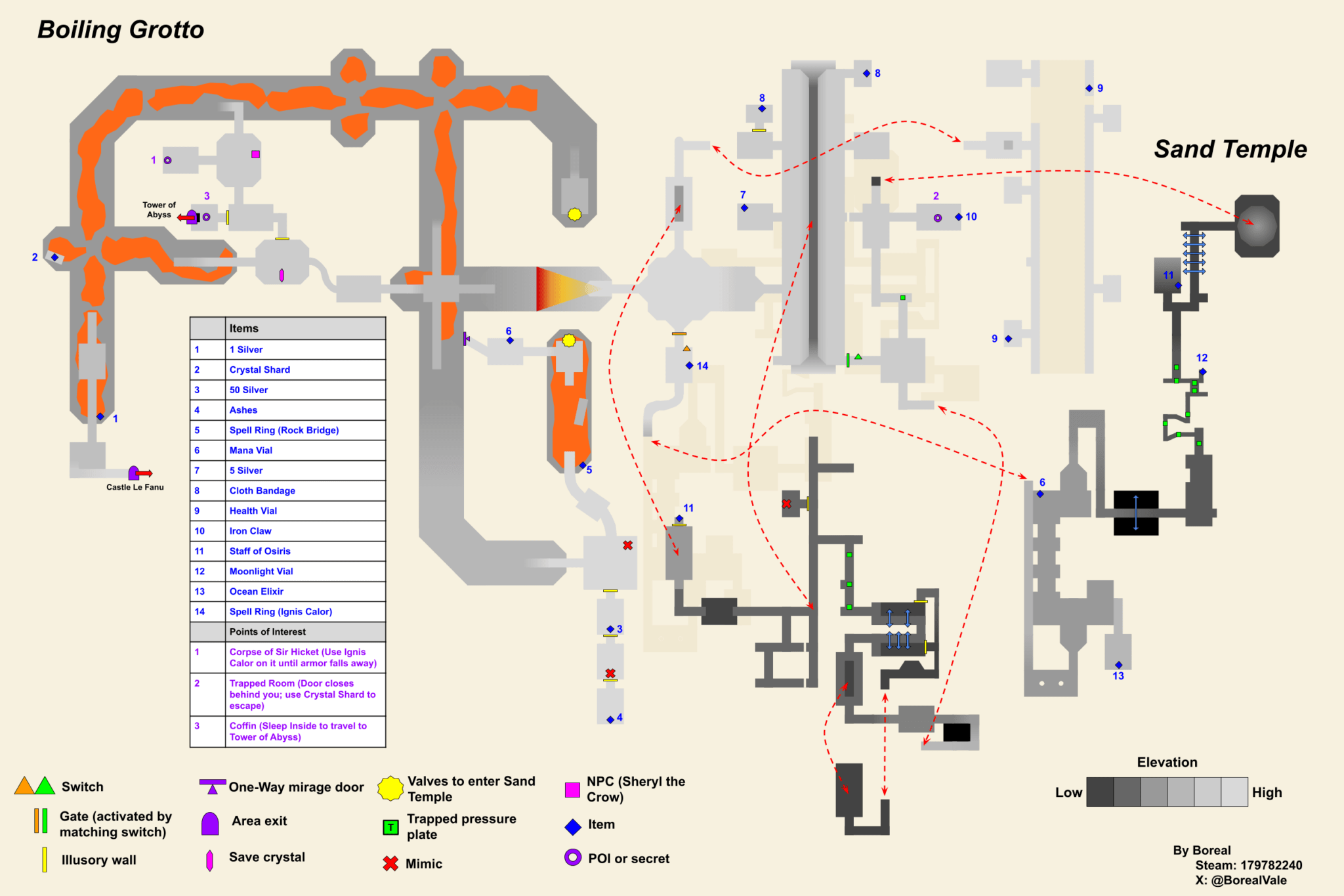 Lunacid - Maps (Items, Quests, Secrets, POI)